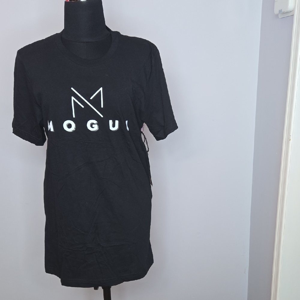 Custom Made Black Short Sleeve Unisex Tee With White & Grey Graphic